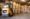 Forklift moving warehouse inventory